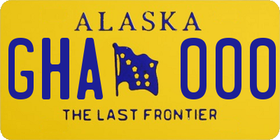 AK license plate GHA000