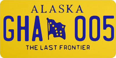 AK license plate GHA005