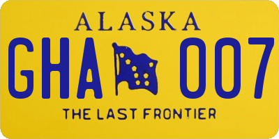 AK license plate GHA007