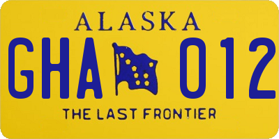AK license plate GHA012