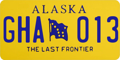 AK license plate GHA013