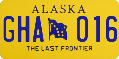 AK license plate GHA016