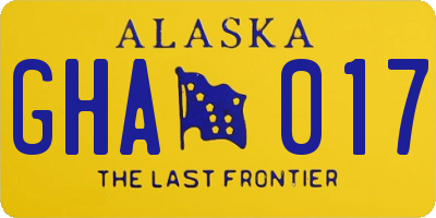 AK license plate GHA017