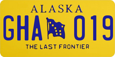 AK license plate GHA019