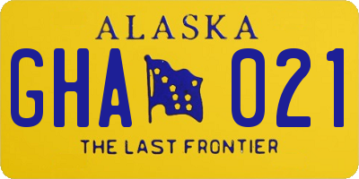 AK license plate GHA021