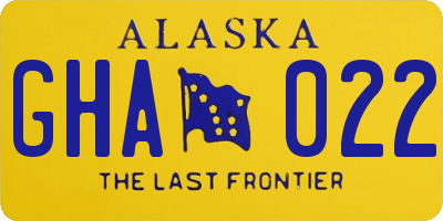 AK license plate GHA022