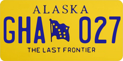 AK license plate GHA027