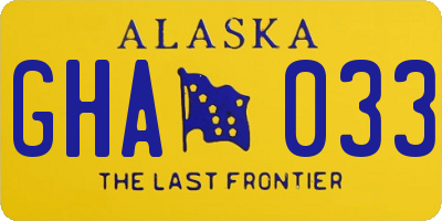 AK license plate GHA033