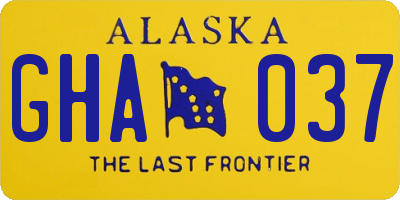 AK license plate GHA037