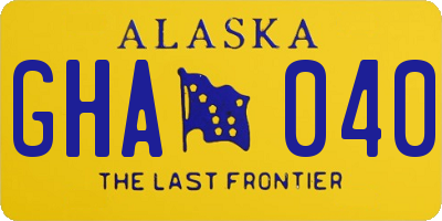 AK license plate GHA040