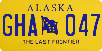 AK license plate GHA047
