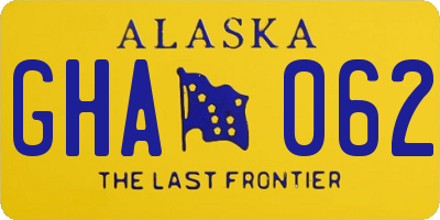 AK license plate GHA062