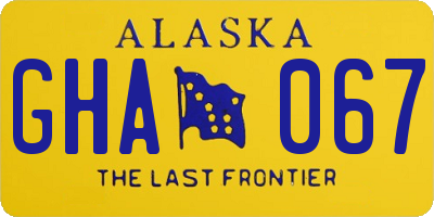AK license plate GHA067