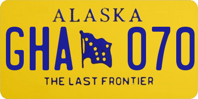 AK license plate GHA070