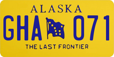 AK license plate GHA071
