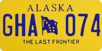 AK license plate GHA074