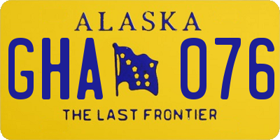 AK license plate GHA076