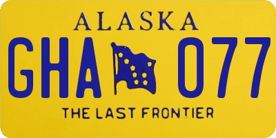 AK license plate GHA077