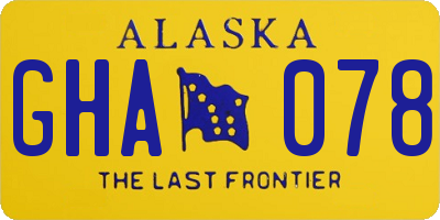 AK license plate GHA078