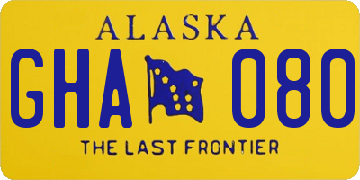 AK license plate GHA080