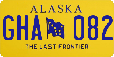 AK license plate GHA082