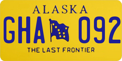 AK license plate GHA092