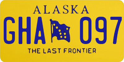 AK license plate GHA097