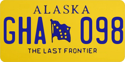 AK license plate GHA098