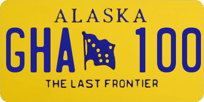 AK license plate GHA100
