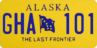 AK license plate GHA101