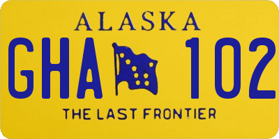 AK license plate GHA102