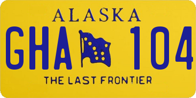 AK license plate GHA104