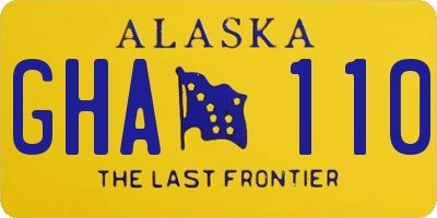 AK license plate GHA110
