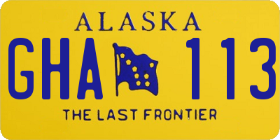 AK license plate GHA113