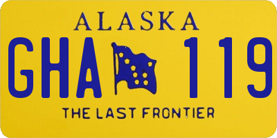 AK license plate GHA119