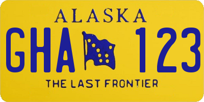 AK license plate GHA123