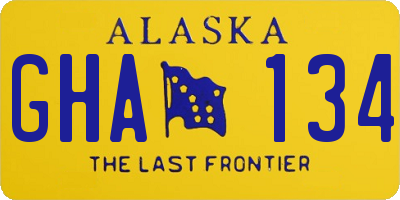 AK license plate GHA134