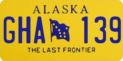 AK license plate GHA139