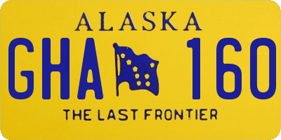 AK license plate GHA160