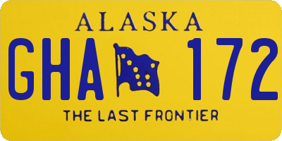 AK license plate GHA172