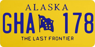 AK license plate GHA178