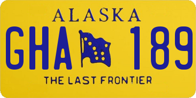 AK license plate GHA189