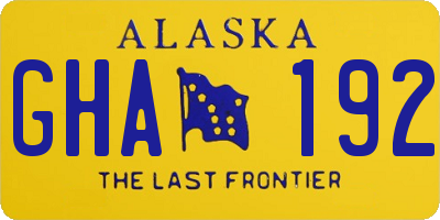 AK license plate GHA192