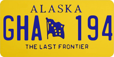 AK license plate GHA194
