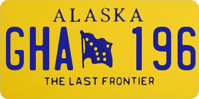 AK license plate GHA196