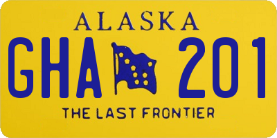 AK license plate GHA201