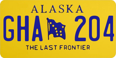 AK license plate GHA204