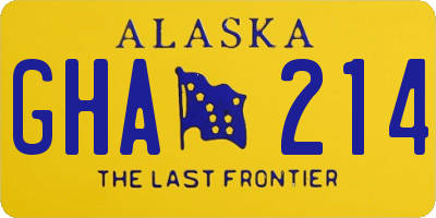 AK license plate GHA214