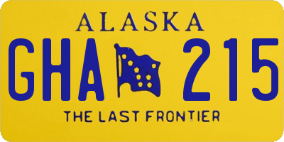 AK license plate GHA215