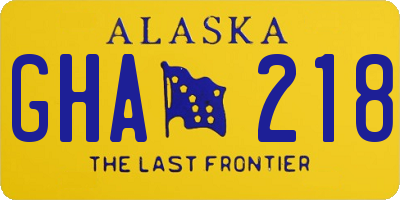 AK license plate GHA218